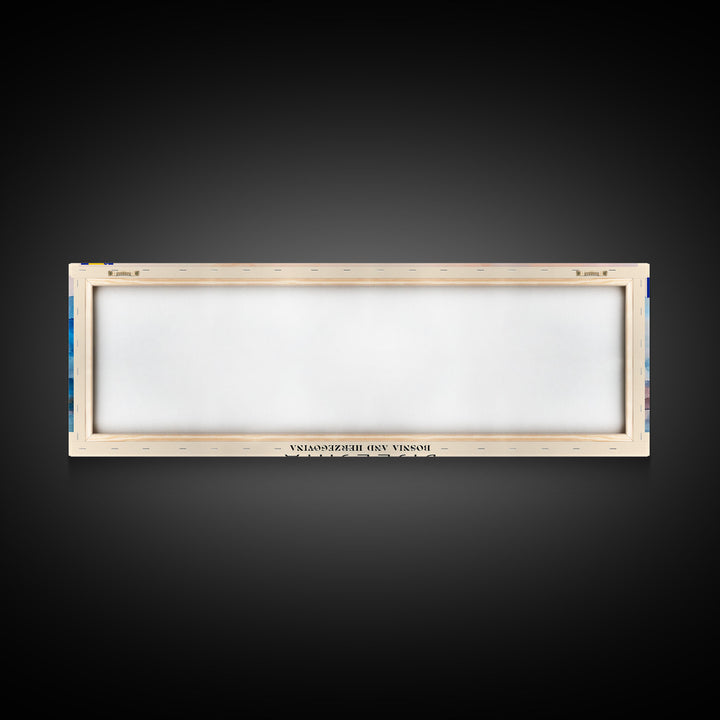 Bijeljina Bosnia Panoramic Travel Poster, Framed Canvas Print or Metal Wall Art, Travel Art, Home Decor, Panoramic Painting, Midcentury Art