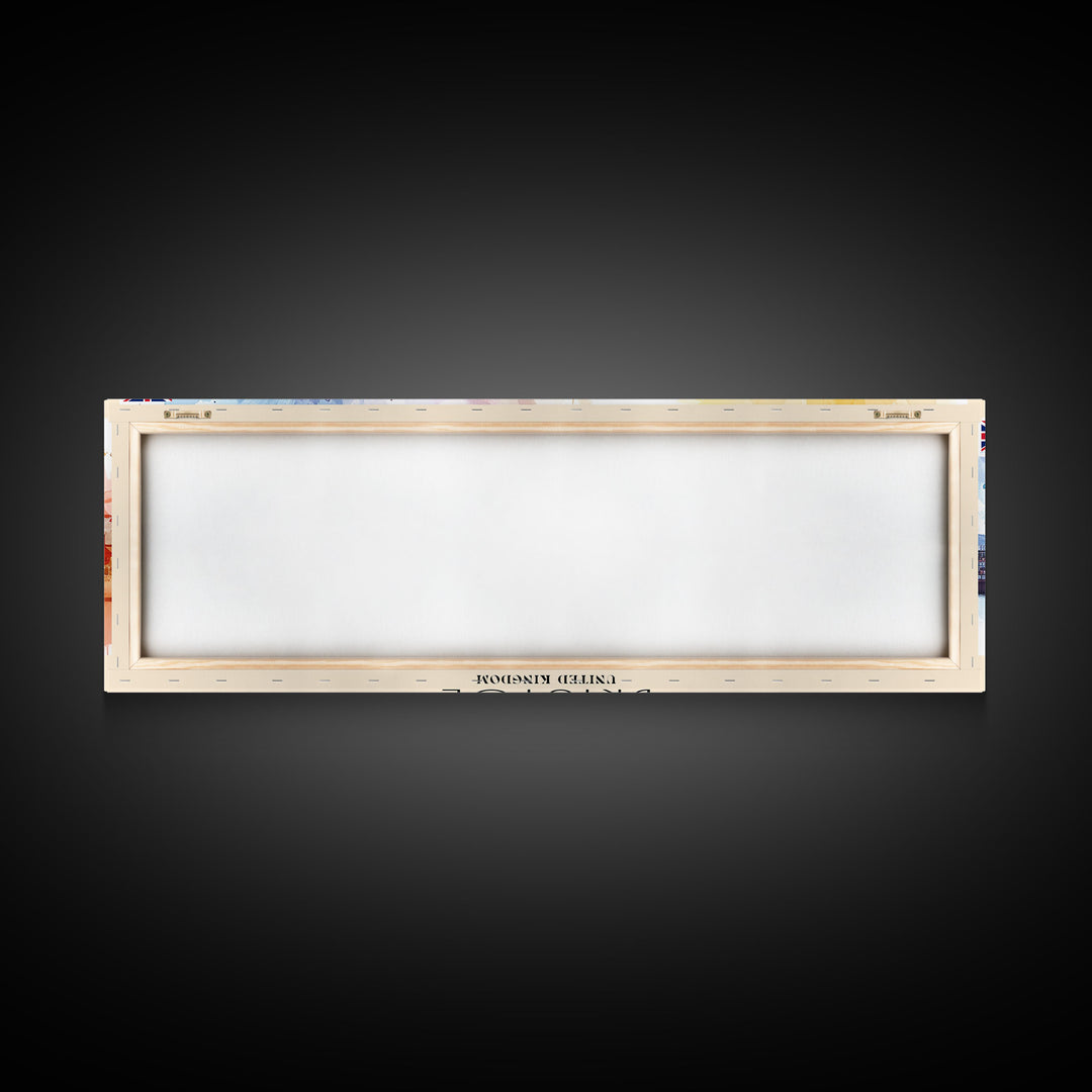 Bristol United Kingdom Panoramic Travel Poster, Framed Canvas Print or Metal Wall Art, Travel Art, Home Decor, Panoramic Painting, Midcentury Art