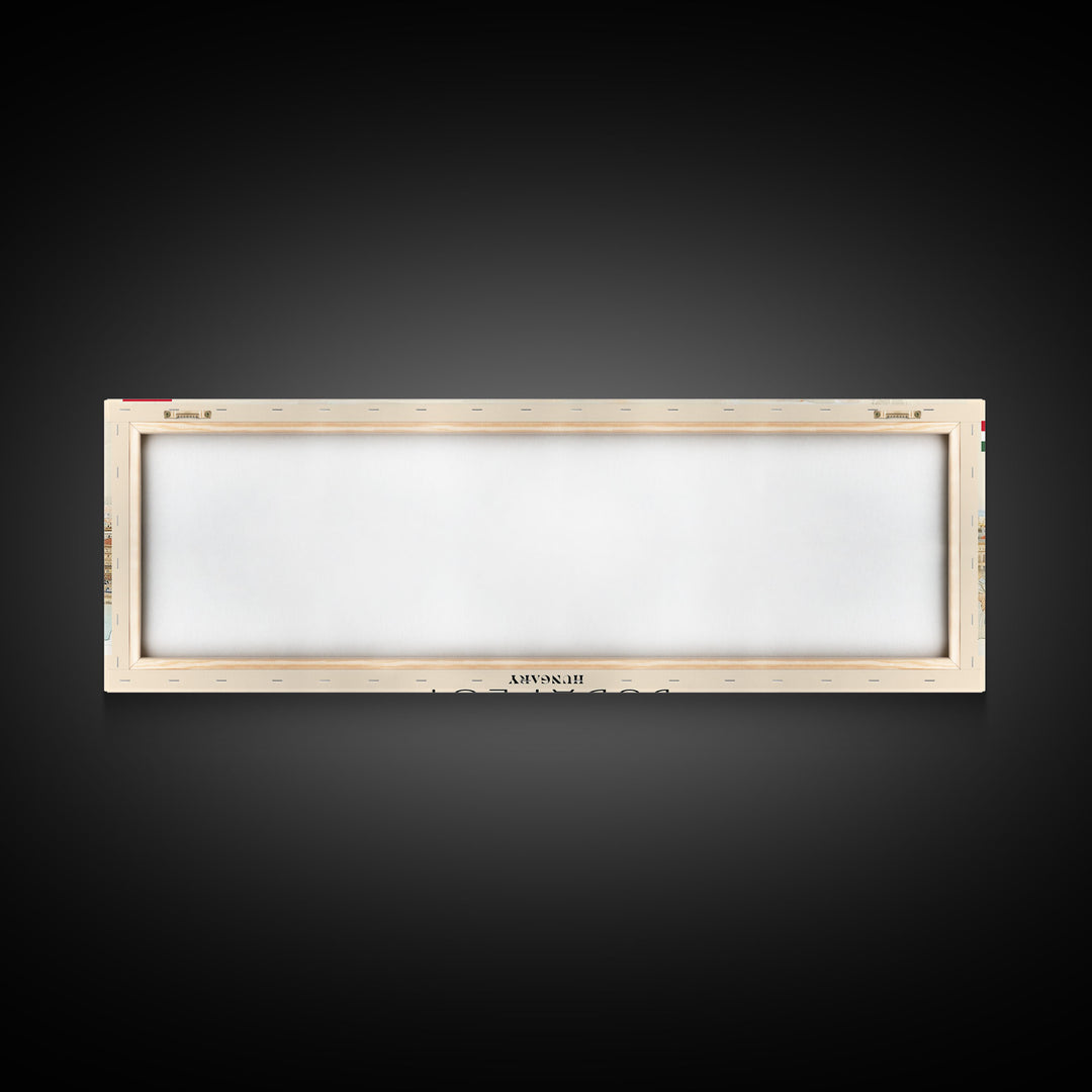 Budapest Hungary Travel Art, City Art, Framed Canvas Print or Metal Wall Art, Europe Travel Poster, Panoramic Wall Art, Extra Wide Wall Art