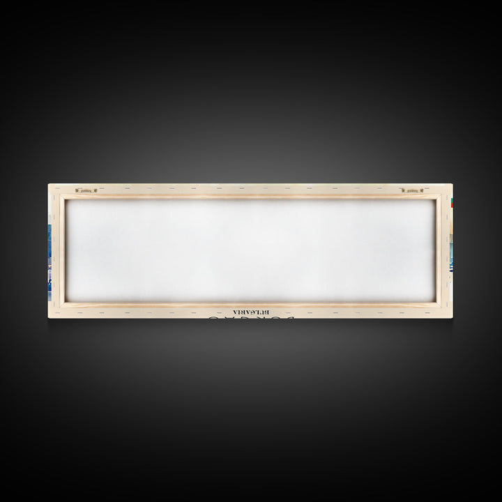 Burgas Bulgaria Panoramic Travel Poster, Framed Canvas Print or Metal Wall Art, Travel Art, Home Decor, Panoramic Painting, Midcentury Art