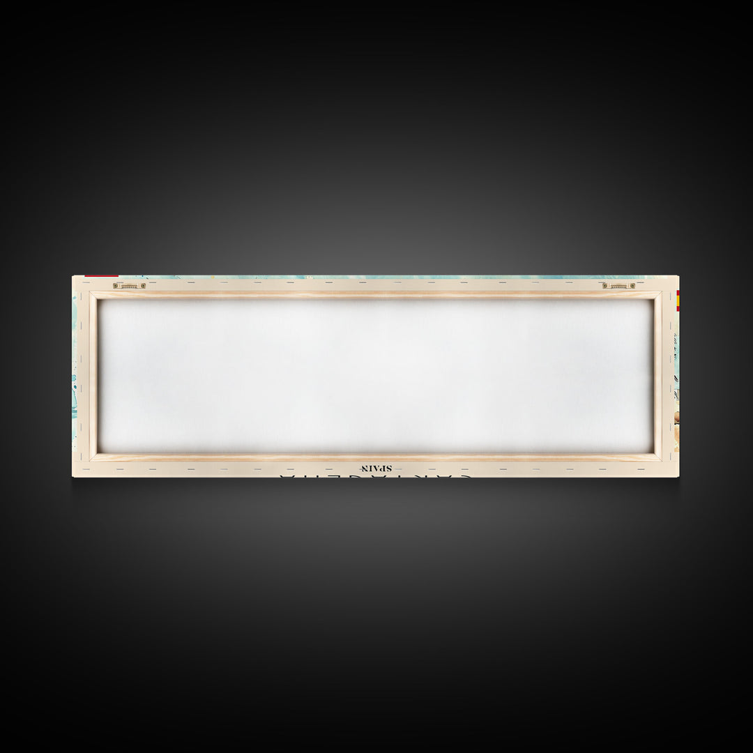 Cartagena Spain Panoramic Travel Poster, Framed Canvas Print or Metal Wall Art, Travel Art, Home Decor, Panoramic Painting, Midcentury Art