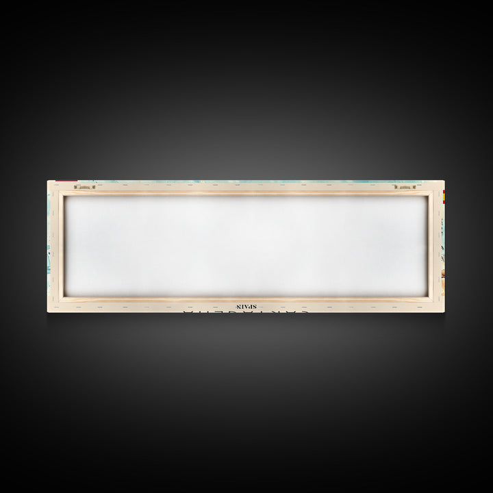 Cartagena Spain Panoramic Travel Poster, Framed Canvas Print or Metal Wall Art, Travel Art, Home Decor, Panoramic Painting, Midcentury Art