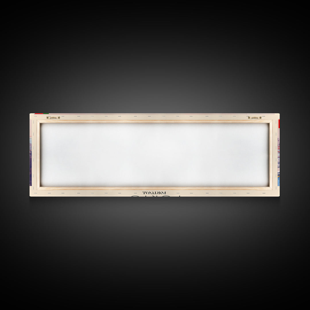 Porto Portugal Panoramic Travel Poster, Framed Canvas Print or Metal Wall Art, Travel Art, Home Decor, Panoramic Painting, Midcentury Art