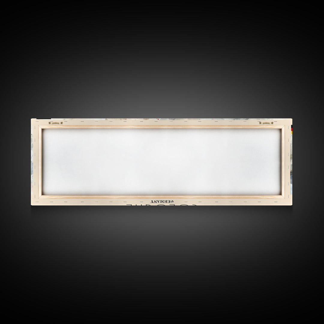 Cologne Germany Panoramic Travel Poster, Framed Canvas Print or Metal Wall Art, Travel Art, Home Decor, Panoramic Painting, Midcentury Art