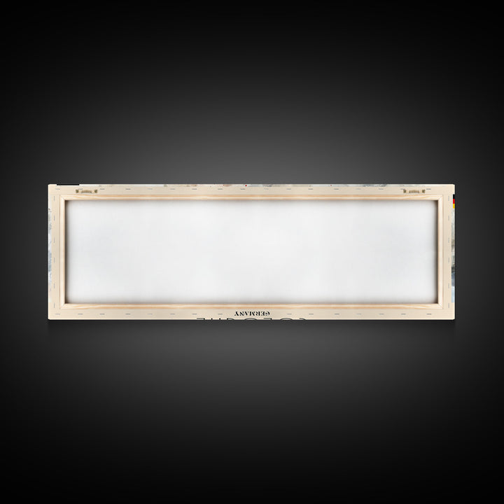 Cologne Germany Panoramic Travel Poster, Framed Canvas Print or Metal Wall Art, Travel Art, Home Decor, Panoramic Painting, Midcentury Art