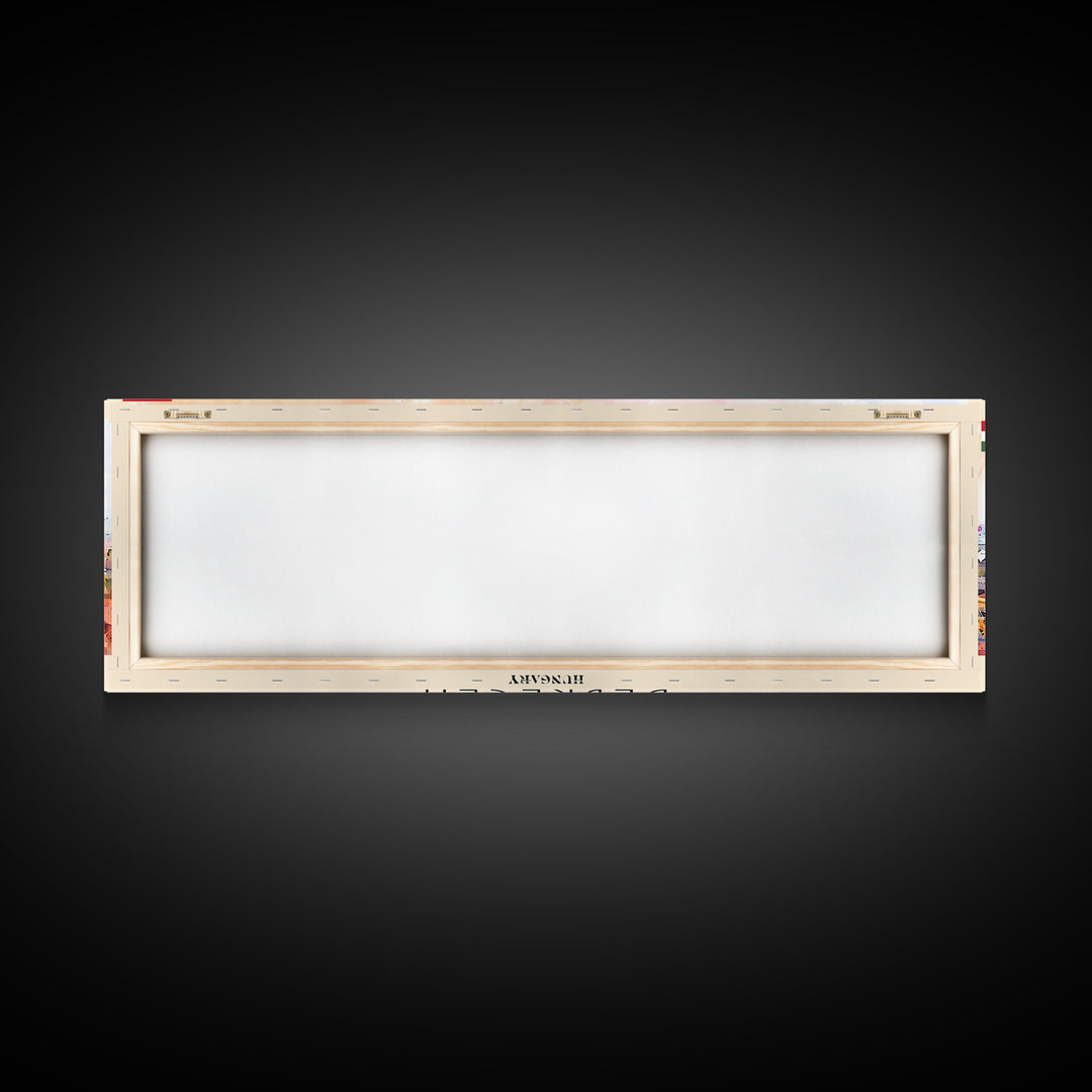 Debrecen Hungary Panoramic Travel Poster, Framed Canvas Print or Metal Wall Art, Travel Art, Home Decor, Panoramic Painting, Midcentury Art