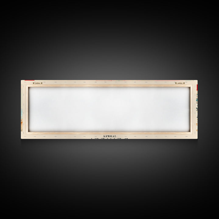 Denizli Turkey Wall Art, Panoramic Travel Poster, Panoramic Framed Canvas Print, City Wall Art, Wall Hanging Home Decor, Travel Art