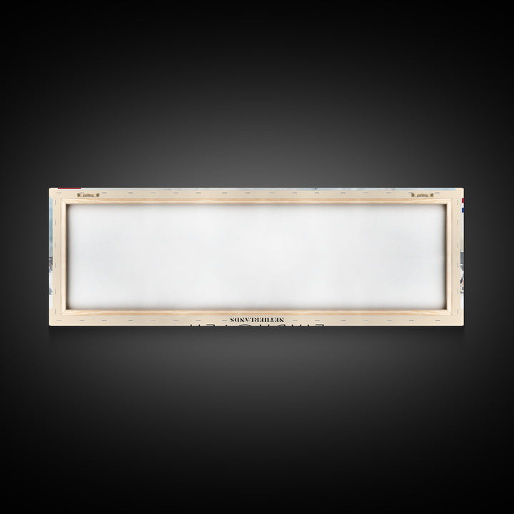 Eindhoven Netherlands Panoramic Travel Poster, Framed Canvas Print or Metal Wall Art, Travel Art, Home Decor, Panoramic Painting, Midcentury Art