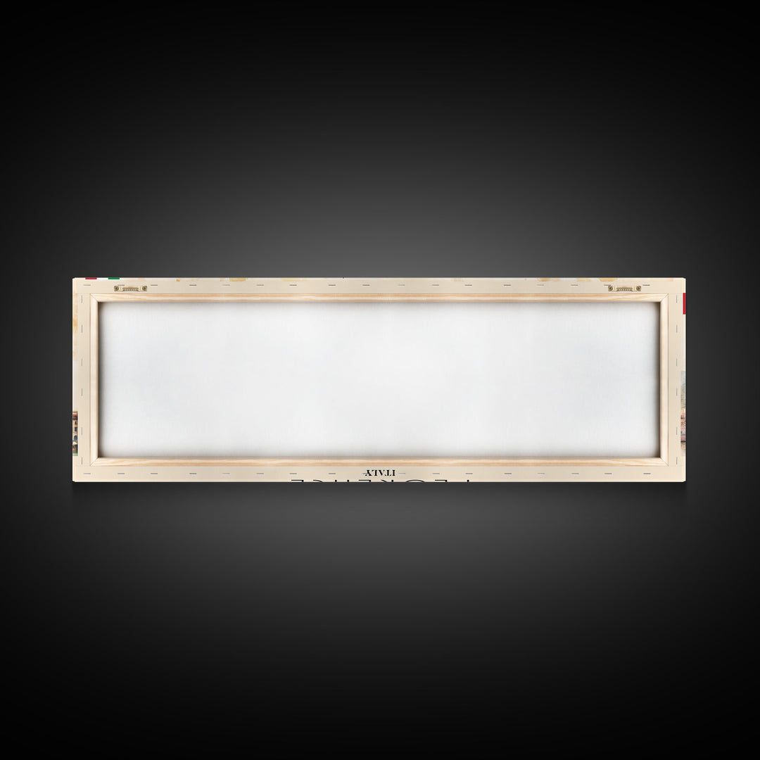 Florence Italy Panoramic Travel Poster, Framed Canvas Print or Metal Wall Art, Travel Art, Home Decor, Panoramic Painting, Midcentury Art