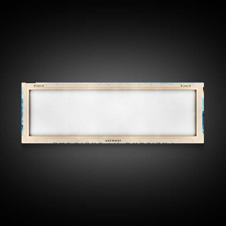 Freiburg Germany Panoramic Travel Poster, Framed Canvas Print or Metal Wall Art, Travel Art, Home Decor, Panoramic Painting, Midcentury Art