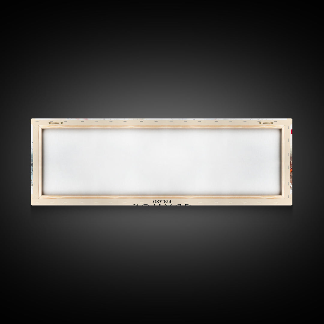 Gdansk Poland Travel Print Wall Art, Panoramic City Art, Travel Art, Wall Decor, Vacation Gift, Framed Canvas Print Or Metal Art