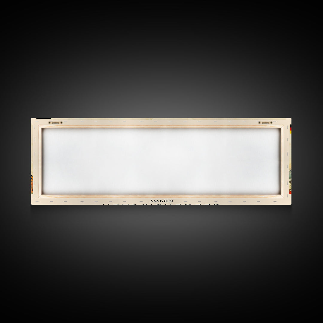 Gelsenkirchen Germany Panoramic Travel Poster, Framed Canvas Print or Metal Wall Art, Travel Art, Home Decor, Panoramic Painting, Midcentury Art