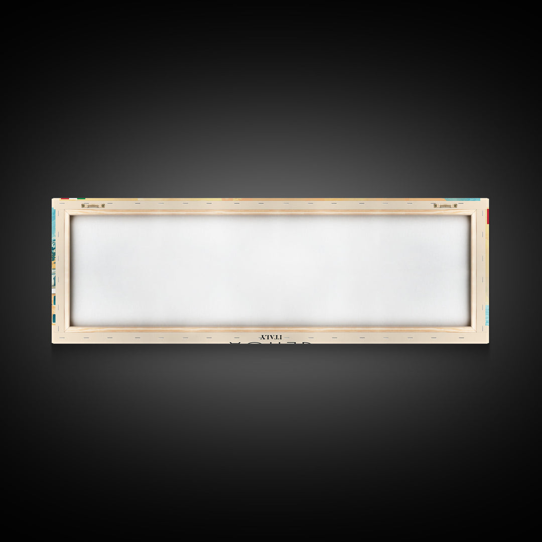 Genoa Italy Travel Art, City Art, Framed Canvas Print or Metal Wall Art, Europe Travel Poster, Panoramic Wall Art, Extra Wide Wall Art