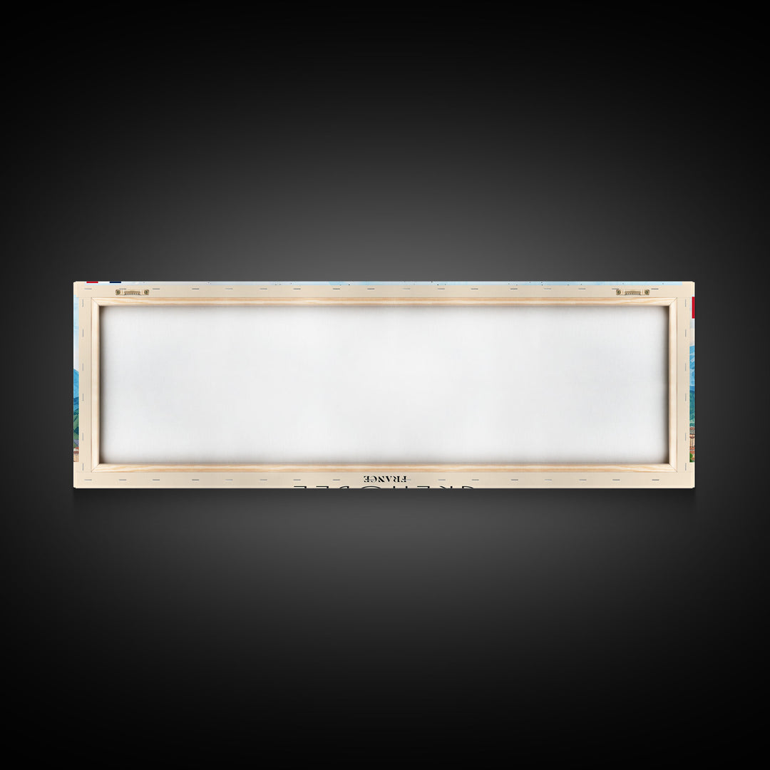 Grenoble France Travel Print Wall Art, Panoramic City Art, Travel Art, Wall Decor, Vacation Gift, Framed Canvas Print Or Metal Art