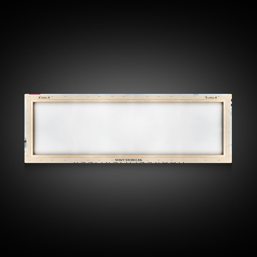 Haarlemmermeer Netherlands Panoramic Travel Poster, Framed Canvas Print or Metal Wall Art, Travel Art, Home Decor, Panoramic Painting, Midcentury Art