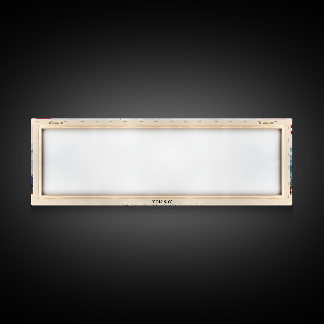 Innsbruck Austria Panoramic Travel Poster, Framed Canvas Print or Metal Wall Art, Travel Art, Home Decor, Panoramic Painting, Midcentury Art