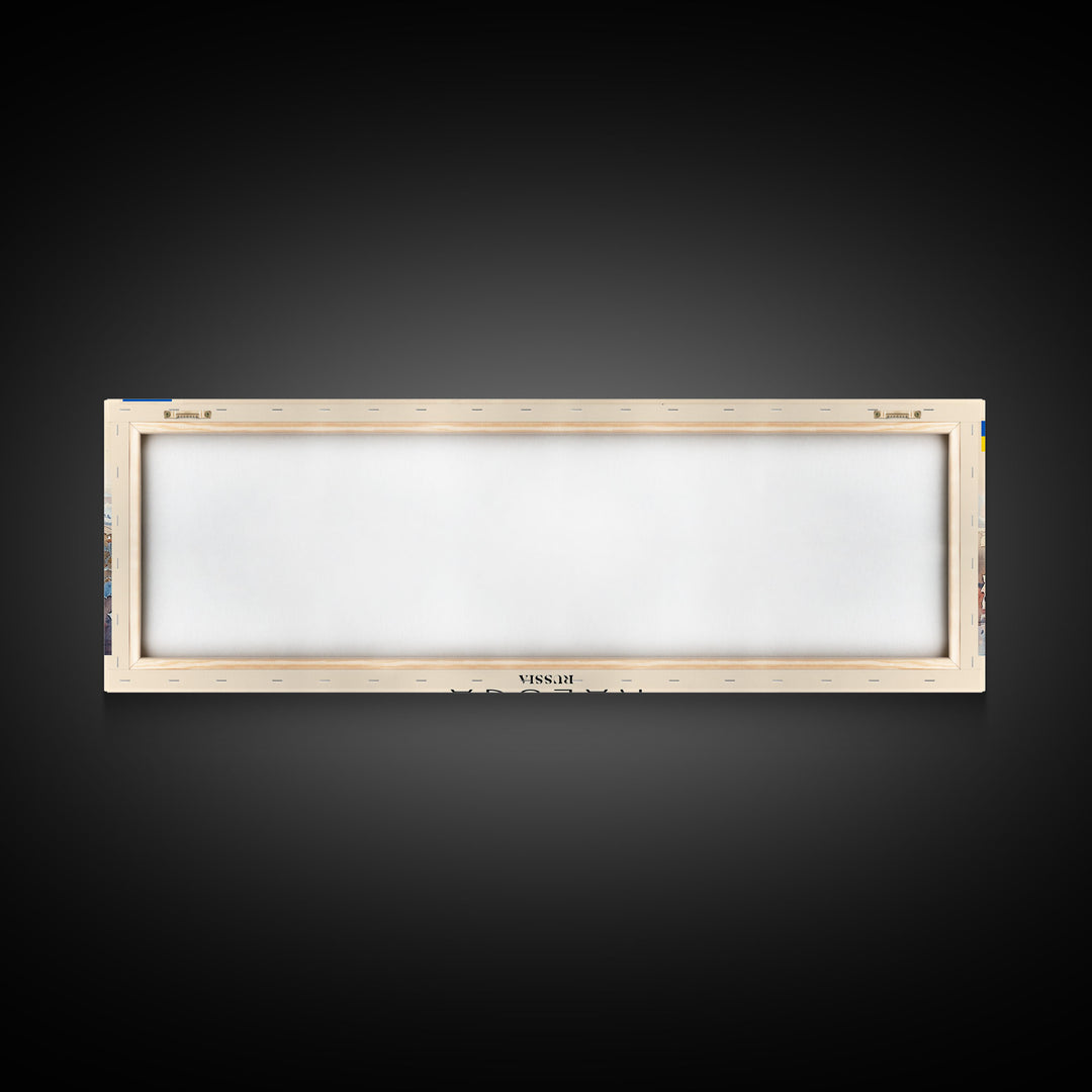 Kaluga Russia Panoramic Travel Poster, Framed Canvas Print or Metal Wall Art, Travel Art, Home Decor, Panoramic Painting, Midcentury Art