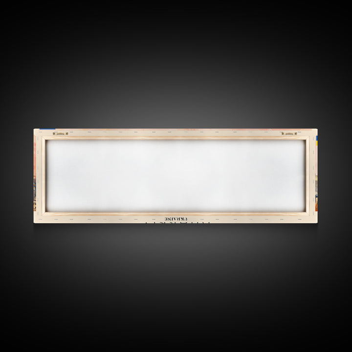 Kharkiv Ukraine Panoramic Travel Poster, Framed Canvas Print or Metal Wall Art, Travel Art, Home Decor, Panoramic Painting, Midcentury Art