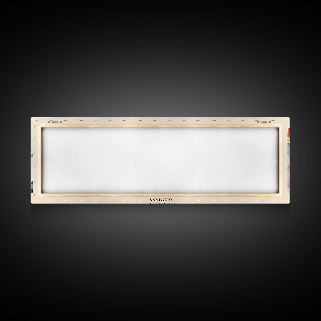 Kiel Germany Panoramic Travel Poster, Framed Canvas Print or Metal Wall Art, Travel Art, Home Decor, Panoramic Painting, Midcentury Art