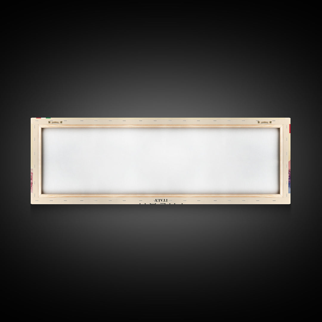 Milan Italy Panoramic Travel Poster, Framed Canvas Print or Metal Wall Art, Travel Art, Home Decor, Panoramic Painting, Midcentury Art