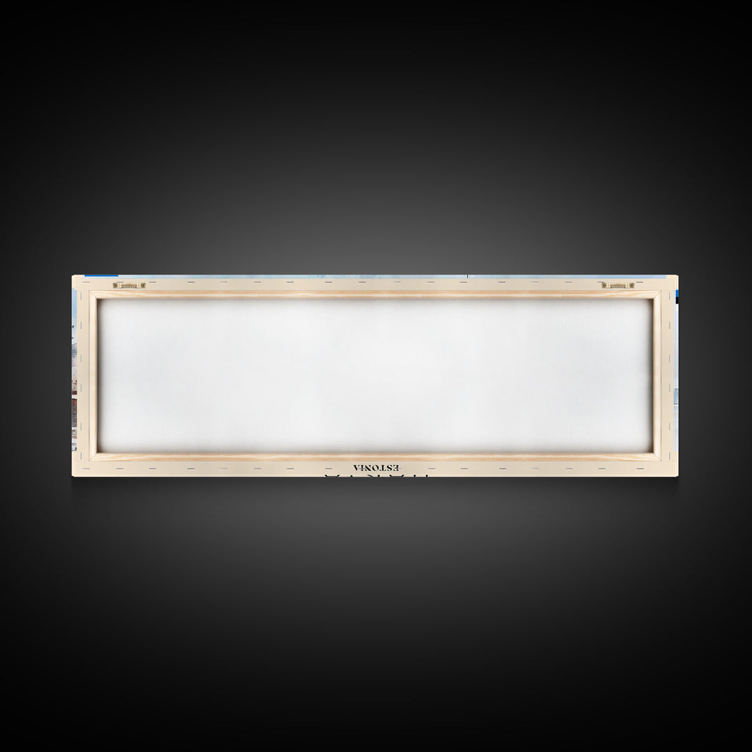 Narva Estonia Panoramic Travel Poster, Framed Canvas Print or Metal Wall Art, Travel Art, Home Decor, Panoramic Painting, Midcentury Art