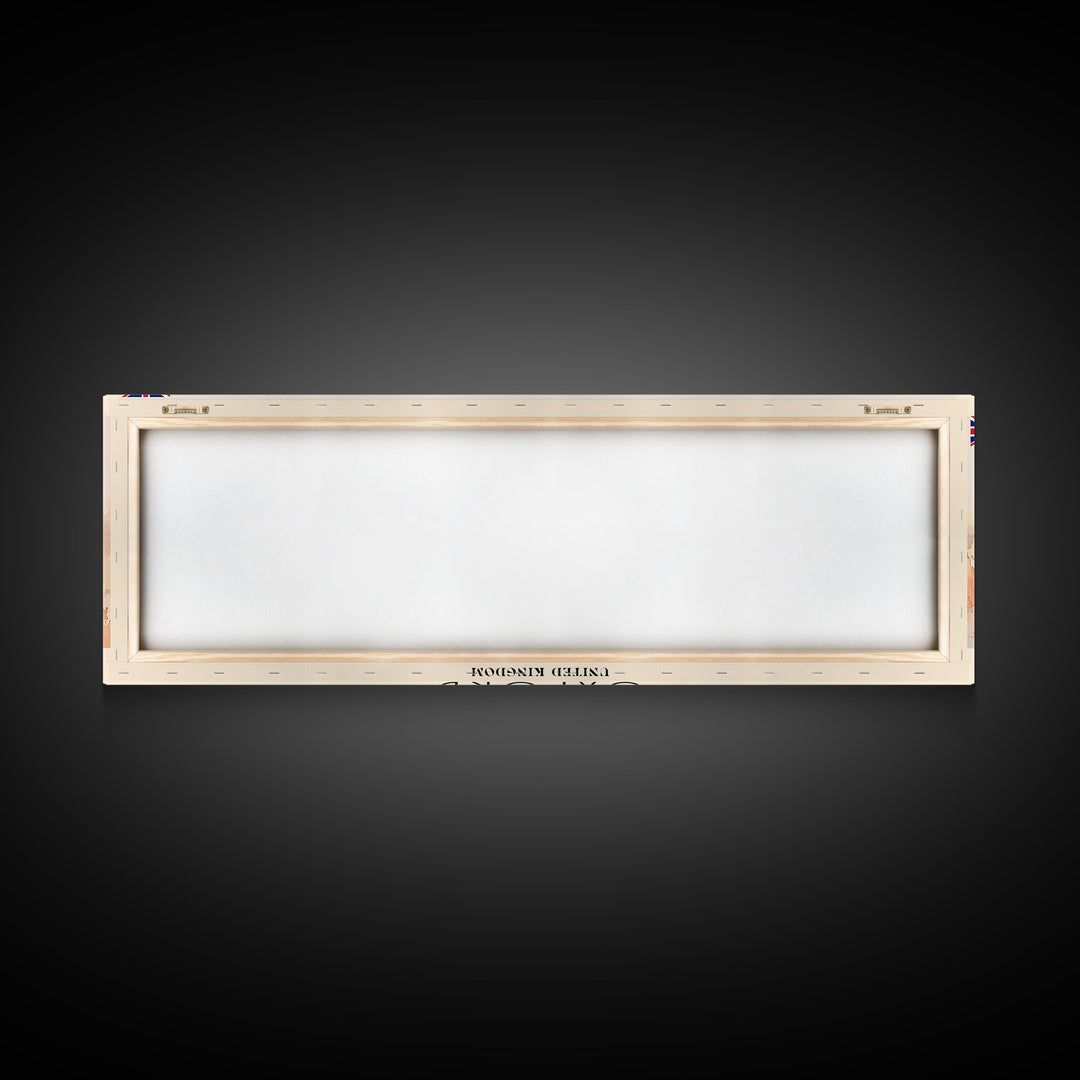 Oxford United Kingdom Panoramic Travel Poster, Framed Canvas Print or Metal Wall Art, Travel Art, Home Decor, Panoramic Painting, Midcentury Art