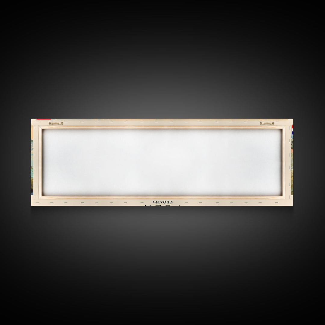 Pula Croatia Panoramic Travel Poster, Framed Canvas Print or Metal Wall Art, Travel Art, Home Decor, Panoramic Painting, Midcentury Art