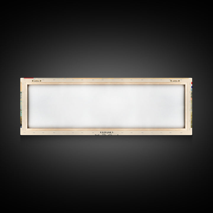 Pula Croatia Panoramic Travel Poster, Framed Canvas Print or Metal Wall Art, Travel Art, Home Decor, Panoramic Painting, Midcentury Art