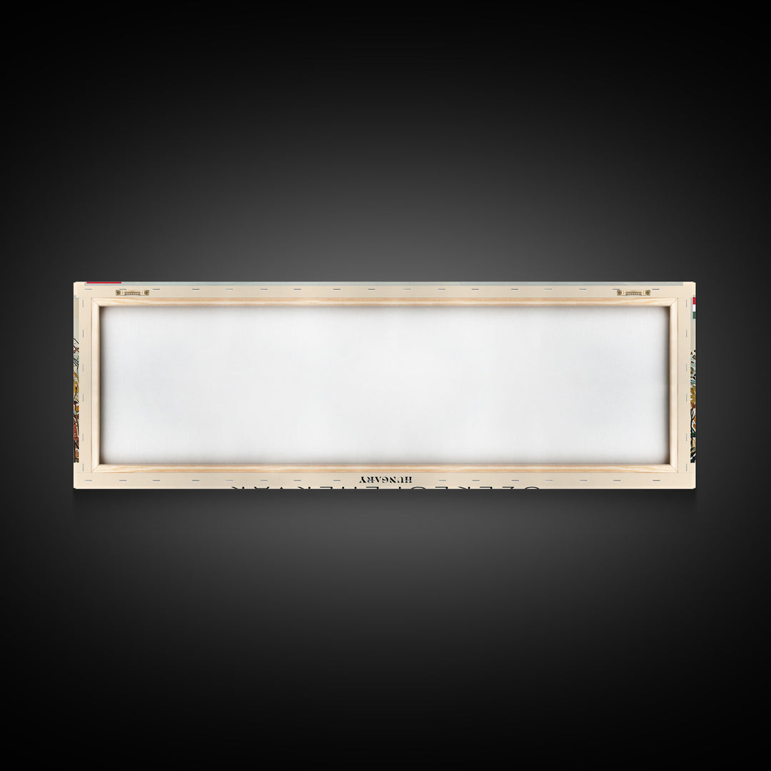 Szkesfehervar Hungary Panoramic Travel Poster, Framed Canvas Print or Metal Wall Art, Travel Art, Home Decor, Panoramic Painting, Midcentury Art