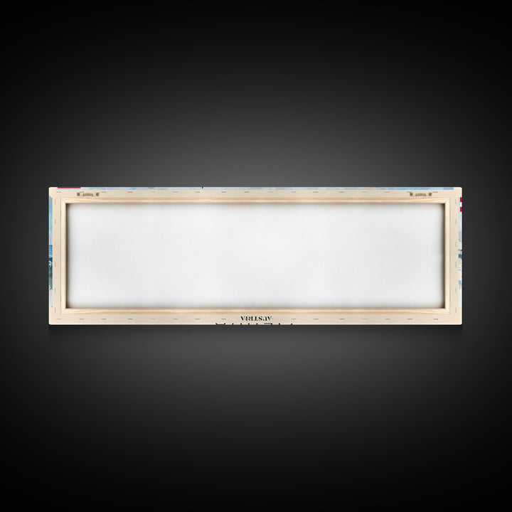 Vienna Austria Panoramic Travel Poster, Framed Canvas Print or Metal Wall Art, Travel Art, Home Decor, Panoramic Painting, Midcentury Art