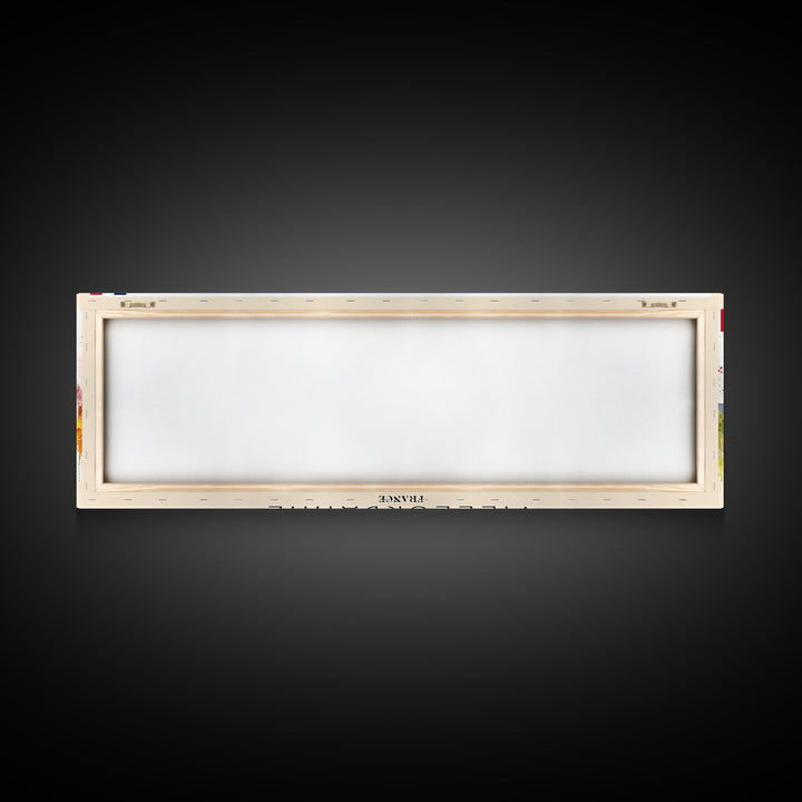 Villeurbanne France Panoramic Travel Poster, Framed Canvas Print or Metal Wall Art, Travel Art, Home Decor, Panoramic Painting, Midcentury Art