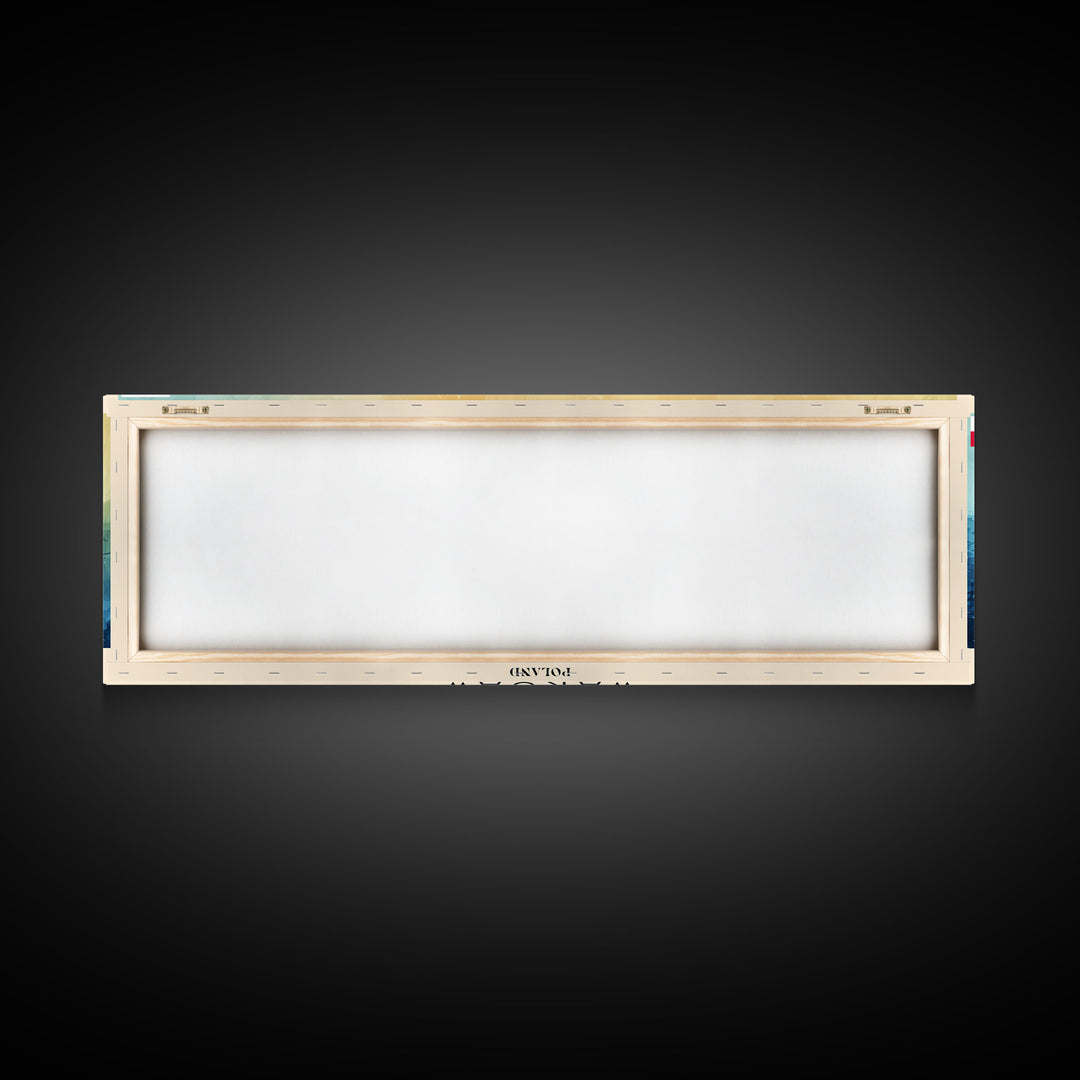 Warsaw Poland Travel Art, City Art, Framed Canvas Print or Metal Wall Art, Europe Travel Poster, Panoramic Wall Art, Extra Wide Wall Art