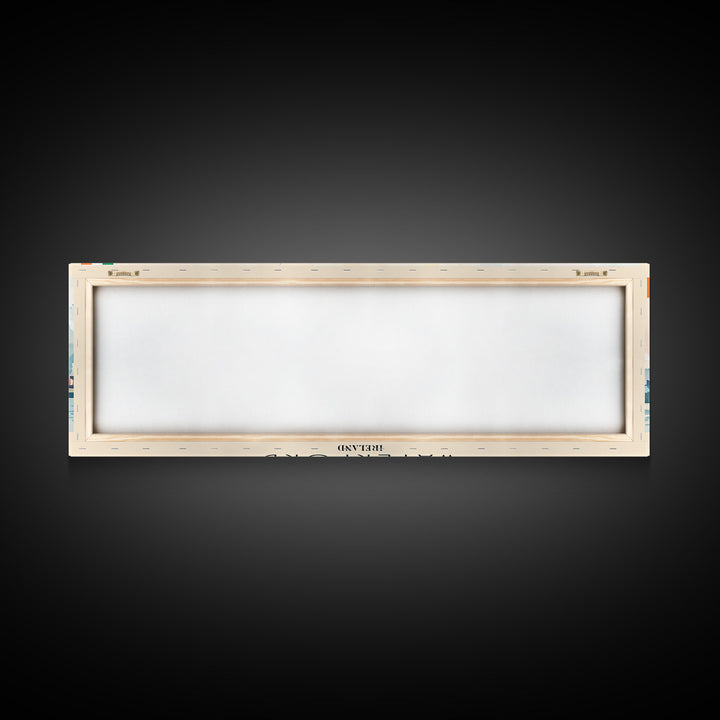 Waterford Ireland Panoramic Travel Poster, Framed Canvas Print or Metal Wall Art, Travel Art, Home Decor, Panoramic Painting, Midcentury Art