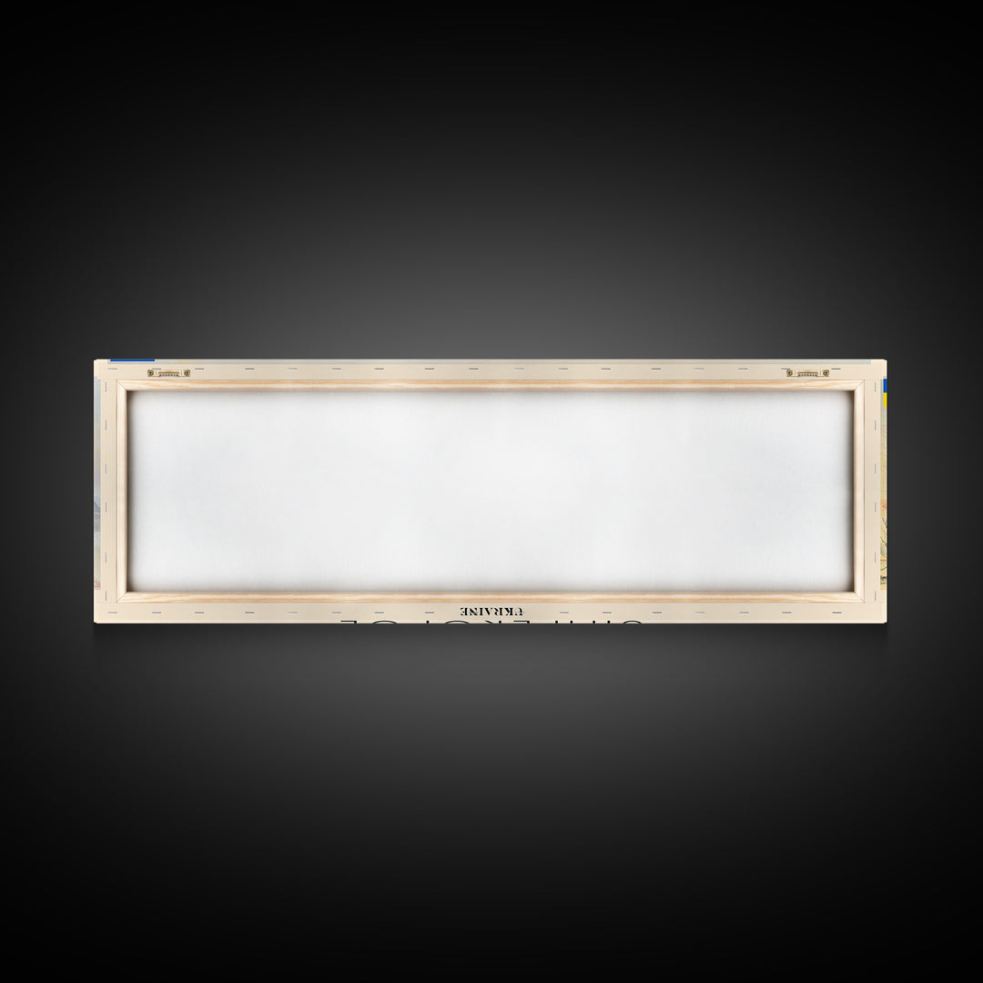 Simferopol Ukraine Panoramic Travel Poster, Framed Canvas Print or Metal Wall Art, Travel Art, Home Decor, Panoramic Painting, Midcentury Art