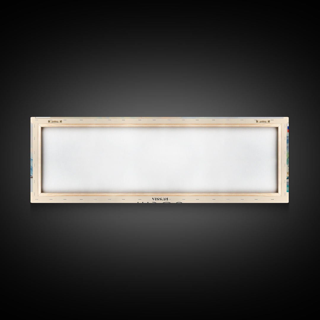 Sochi Russia Panoramic Travel Poster, Framed Canvas Print or Metal Wall Art, Travel Art, Home Decor, Panoramic Painting, Midcentury Art