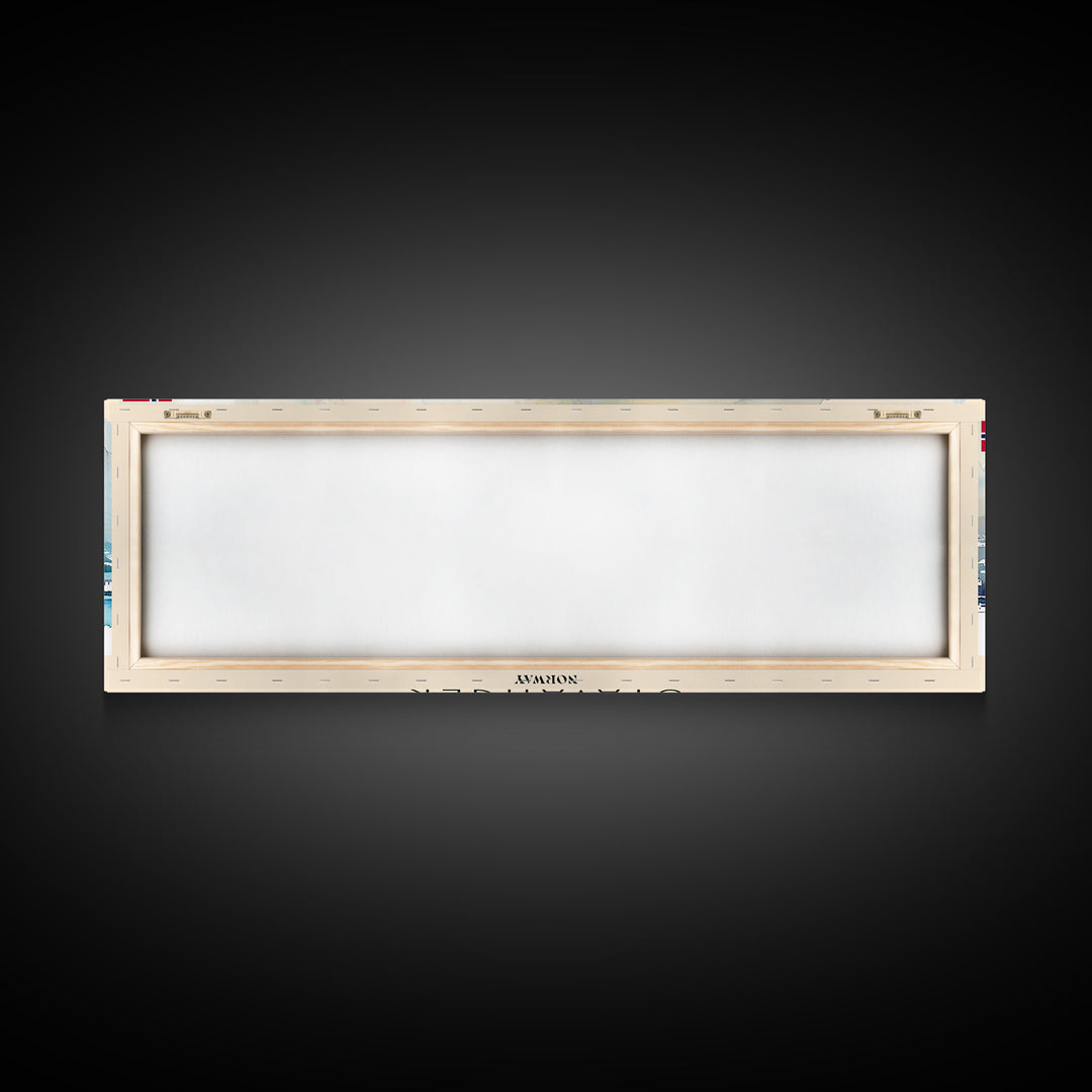 Stavanger Norway Travel Art, City Art, Framed Canvas Print or Metal Wall Art, Europe Travel Poster, Panoramic Wall Art, Extra Wide Wall Art