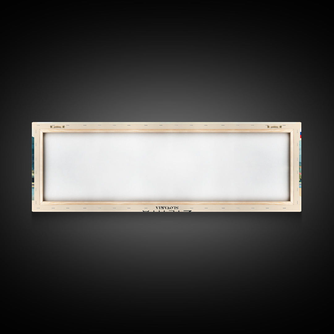 Zilina Slovakia Panoramic Travel Poster, Framed Canvas Print or Metal Wall Art, Travel Art, Home Decor, Panoramic Painting, Midcentury Art