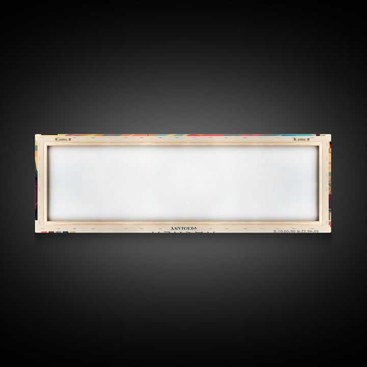 Aachen Germany  Panoramic Travel Poster, Framed Canvas Print or Metal Wall Art, Travel Art, Home Decor, Panoramic Painting, Midcentury Art