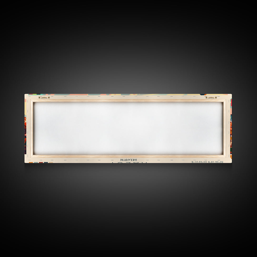 Aalst Belgium Travel Print Wall Art, Panoramic City Art, Travel Art, Wall Decor, Vacation Gift, Framed Canvas Print Or Metal Art