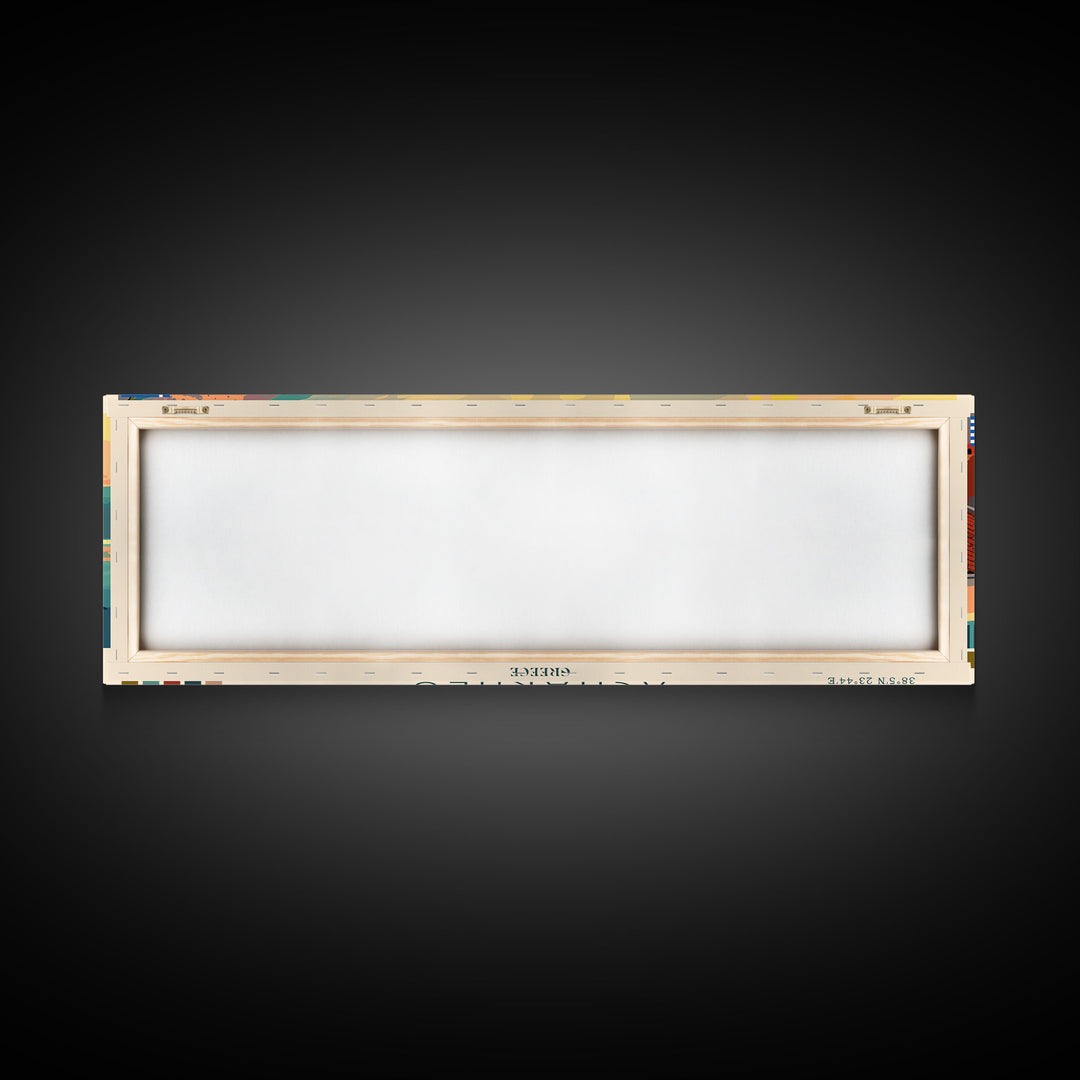 Acharnes Greece Travel Print Wall Art, Panoramic City Art, Travel Art, Wall Decor, Vacation Gift, Framed Canvas Print Or Metal Art