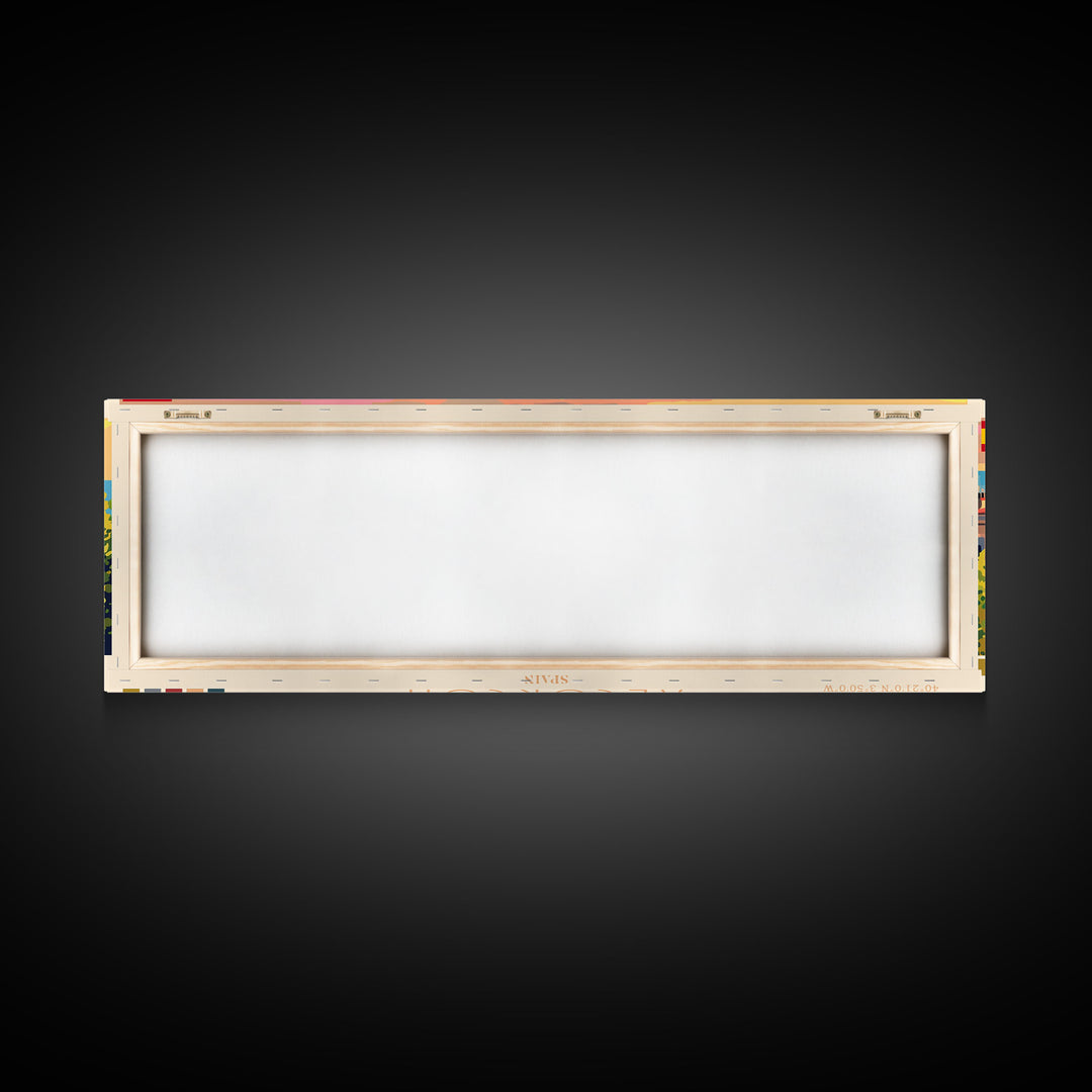 Alcorcón Spain Panoramic Travel Poster, Framed Canvas Print or Metal Wall Art, Travel Art, Home Decor, Panoramic Painting, Midcentury Art