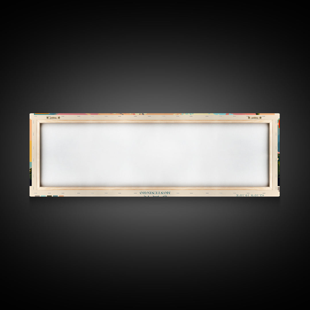 Bar Montenegro Panoramic Travel Poster, Framed Canvas Print or Metal Wall Art, Travel Art, Home Decor, Panoramic Painting, Midcentury Art