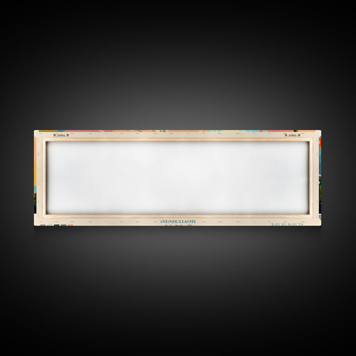 Bar Montenegro Panoramic Travel Poster, Framed Canvas Print or Metal Wall Art, Travel Art, Home Decor, Panoramic Painting, Midcentury Art