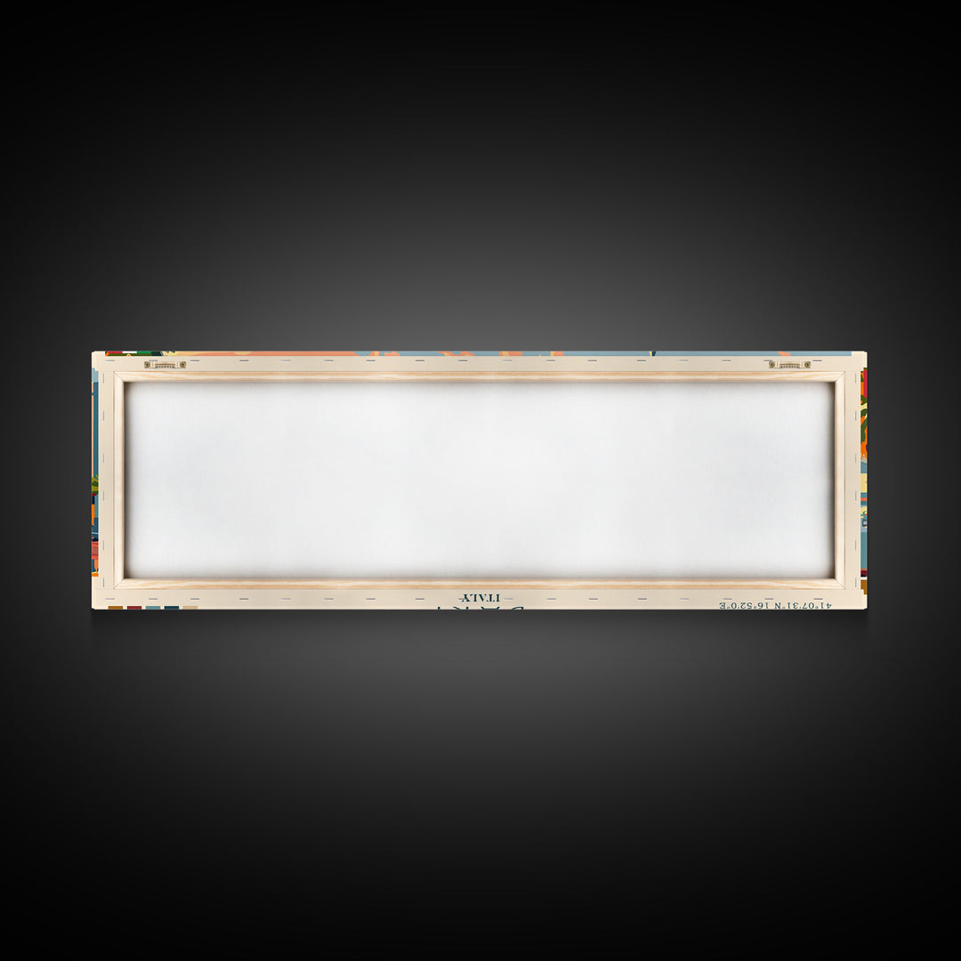 Bari Italy Travel Art, City Art, Framed Canvas Print or Metal Wall Art, Europe Travel Poster, Panoramic Wall Art, Extra Wide Wall Art