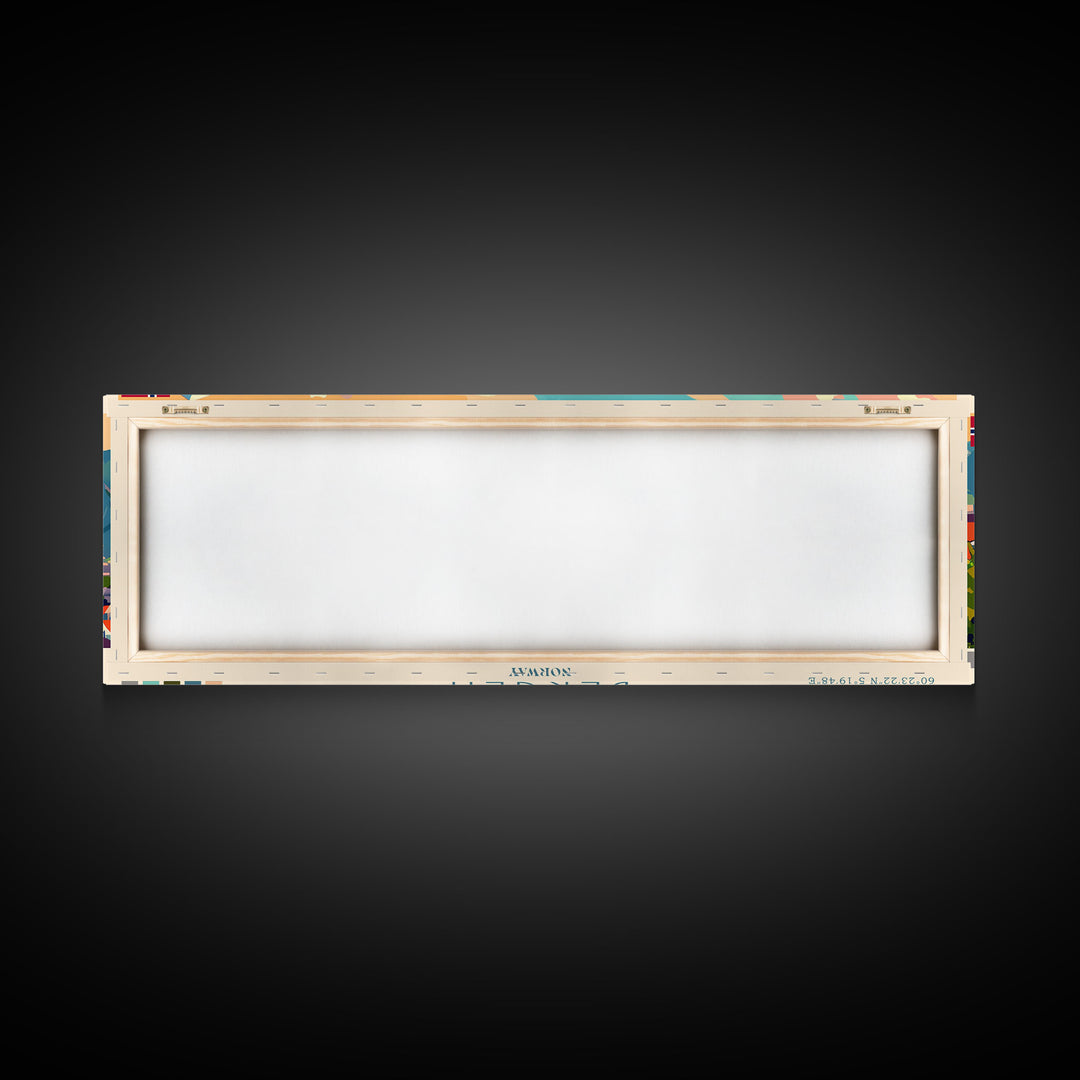 Bergen Norway Wall Art, Panoramic Travel Poster, Panoramic Framed Canvas Print, City Wall Art, Wall Hanging Home Decor, Travel Art