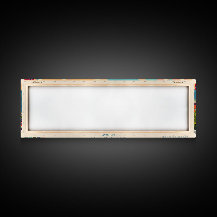 Bergen Norway Wall Art, Panoramic Travel Poster, Panoramic Framed Canvas Print, City Wall Art, Wall Hanging Home Decor, Travel Art