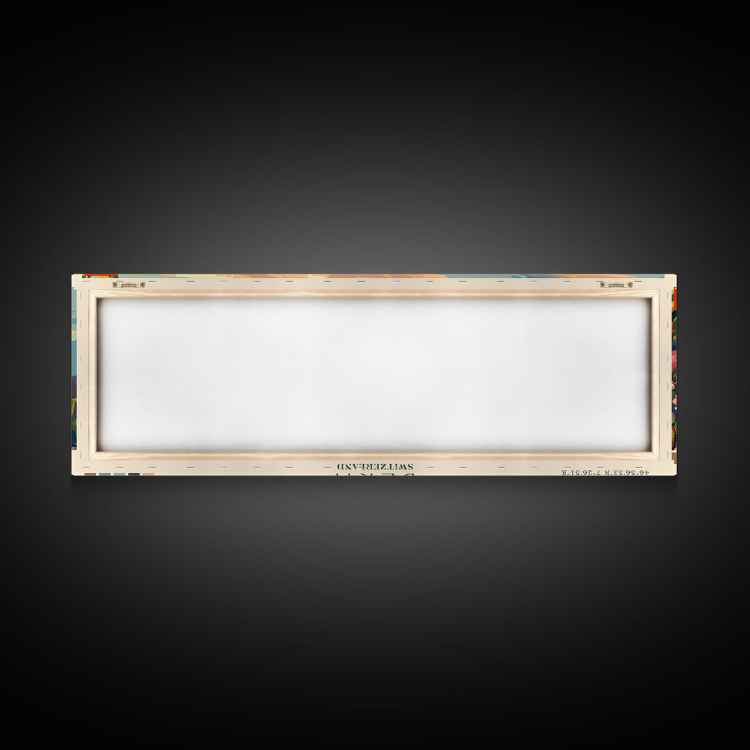 Bern Switzerland Travel Art, City Art, Framed Canvas Print or Metal Wall Art, Europe Travel Poster, Panoramic Wall Art, Extra Wide Wall Art