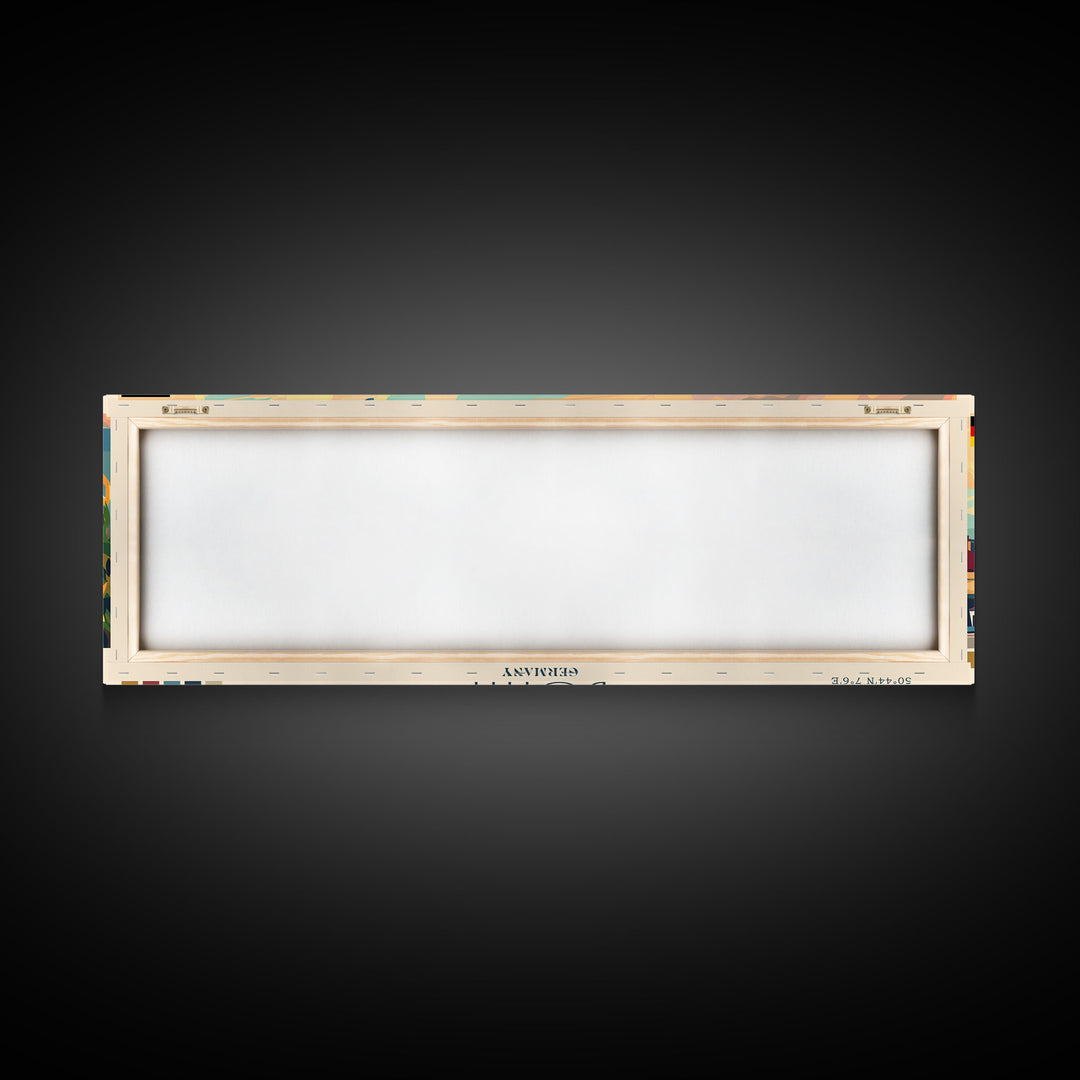 Bonn Germany Travel Print Wall Art, Panoramic City Art, Travel Art, Wall Decor, Vacation Gift, Framed Canvas Print Or Metal Art