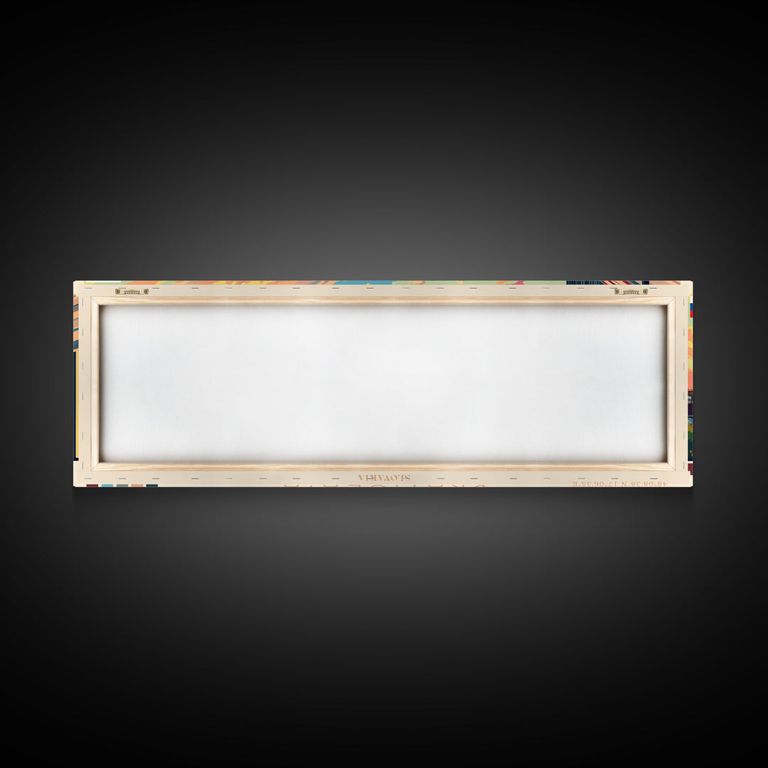 Bratislava Slovakia Wall Art, Panoramic Travel Poster, Panoramic Framed Canvas Print, City Wall Art, Wall Hanging Home Decor, Travel Art