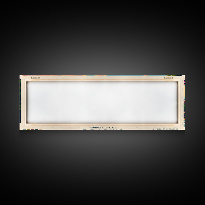 Bristol United Kingdom Panoramic Travel Poster, Framed Canvas Print or Metal Wall Art, Travel Art, Home Decor, Panoramic Painting, Midcentury Art